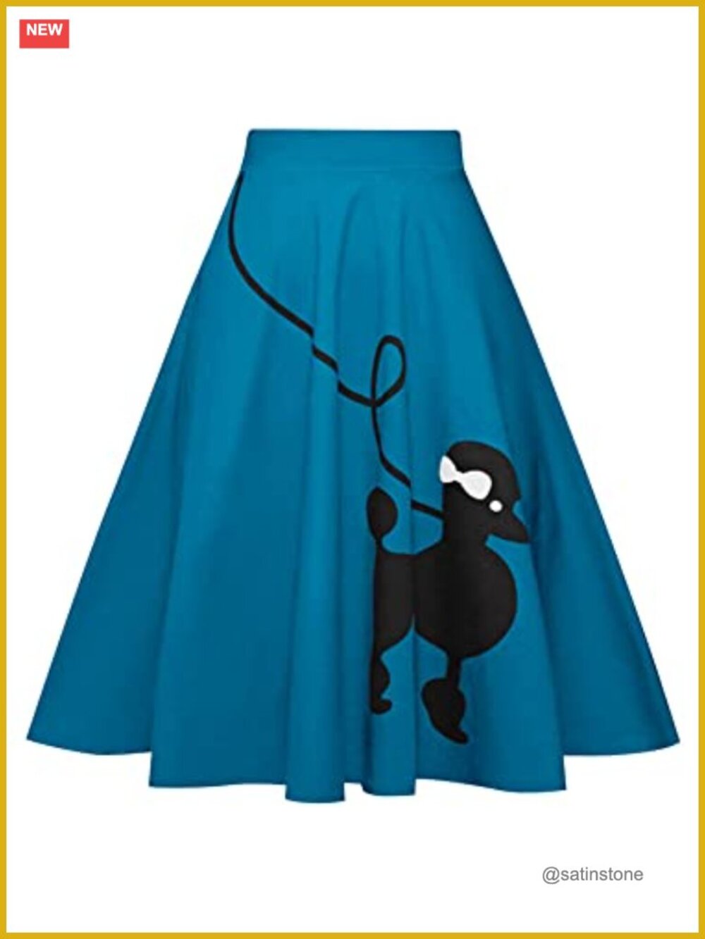 Poodle Skirt Midi Pleated A-Line 50s Vintage High Waisted Fit Flare